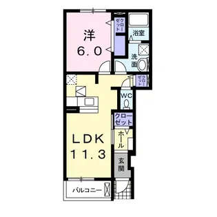 シームリー B【1階】の間取り