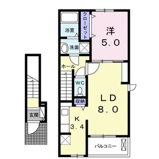 プラシード【2階】の間取り