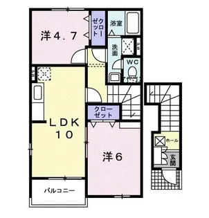 アヴァン・フォンテーヌB【2階】の間取り