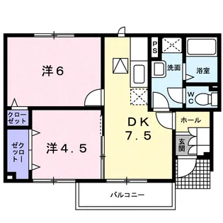 グラン・すずかぜの丘C【1階】の間取り