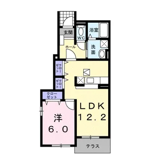 アヴァン・フォンテーヌC【1階】の間取り