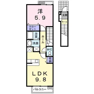 ポートルシパー【2階】の間取り