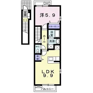 アクア・サイド・ヴィオラB【2階】の間取り