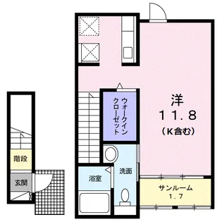 フロイデ KANAGEN Ⅲ【2階】の間取り