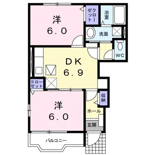 グランドヒル A【1階】の間取り
