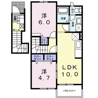 アヴァン・フォンテーヌA【2階】の間取り