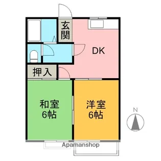 サンハイツ白萩【2階】の間取り