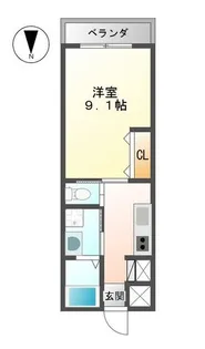 ルミナス西の土居【201号室】の間取り