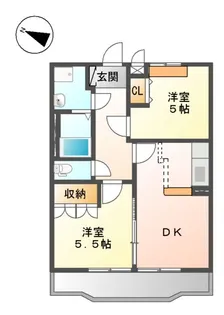 イーストリバーⅢ【202号室】の間取り
