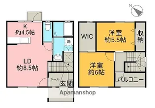 カンパニア西の土居【2階】の間取り