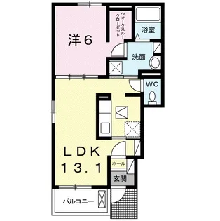 HEART未来 政枝 B【1階】の間取り