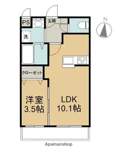 アルト泉宮【1階】の間取り
