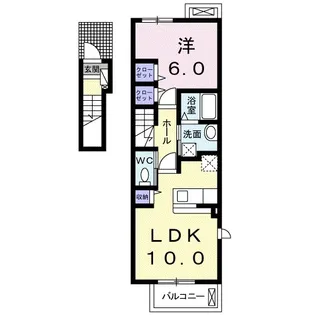 カーサ・フェリーチェTK1【2階】の間取り