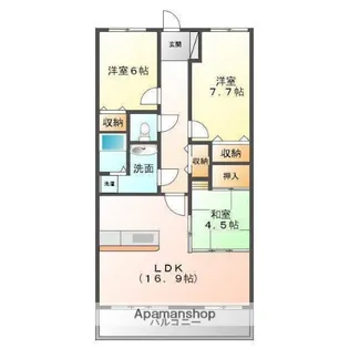 マリベール中須賀【6階】の間取り