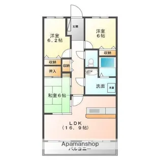 マリベール中須賀【8階】の間取り