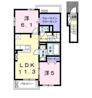 サンリット・エンゼルB【2階】の間取り
