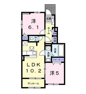 サンリット・エンゼルB【1階】の間取り