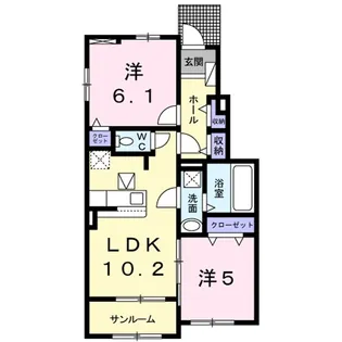 サンリット・エンゼルC【1階】の間取り
