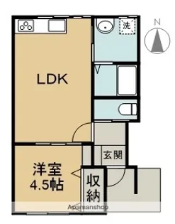 カンパニア西の土居弐番館【1階】の間取り
