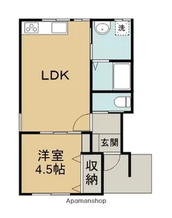 カンパニア西の土居弐番館【1階】の間取り