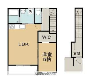 カンパニア西の土居弐番館【2階】の間取り