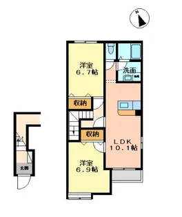 アンレーヌ・シャトレーン【203号室】の間取り