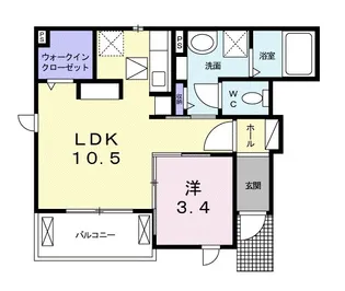 カーサ ブラーボ ドゥーエ【1階】の間取り