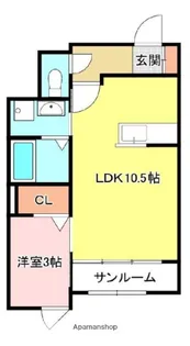 トレ・パーチェ河内【1階】の間取り