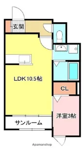 トレ・パーチェ河内【1階】の間取り