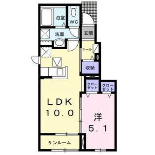 グラシオッソ坂井 Ⅱ【1階】の間取り