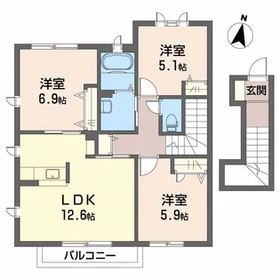 シャーメゾンアリス【2階】の間取り