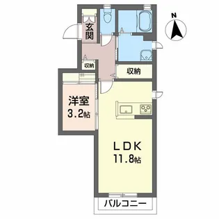 シャーメゾンWEーII【2階】の間取り