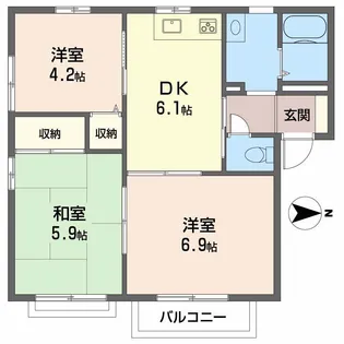 シャトレ庄内 A棟【1階】の間取り