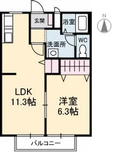 ソレジオKAWAKAMI【2階】の間取り