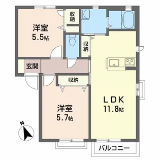 シャーメゾン国領 A棟【2階】の間取り