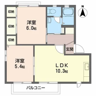 バリュージュ新須賀 B棟【2階】の間取り