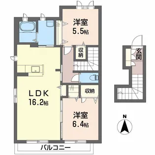 シャーメゾン西泉 B棟【2階】の間取り