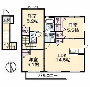 グランマスト郷 D棟【2階】の間取り