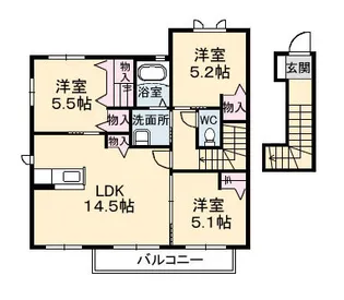グランマスト郷 D棟【2階】の間取り