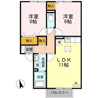 ビバーチェ・やまは奈 B棟【1階】の間取り