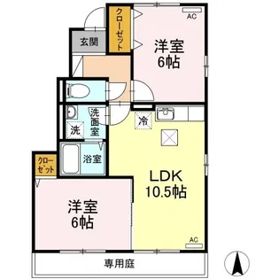 カンファート A棟【1階】の間取り