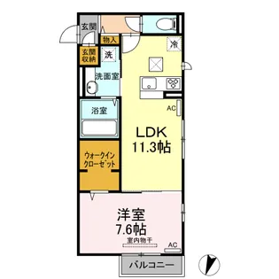 レーヴリッチ【1階】の間取り