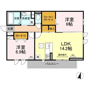 DーROOM RAFFINE【1階】の間取り