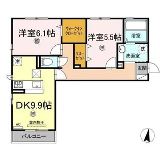 K.T.コスモス【1階】の間取り