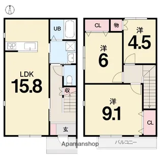 BELLEVIE TAKATSU【1階】の間取り
