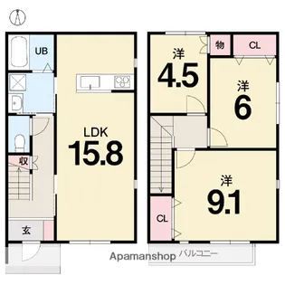 BELLEVIE TAKATSU【1階】の間取り