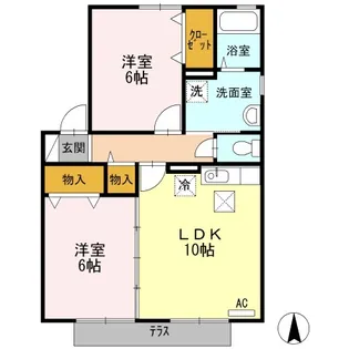 レーベンハイムIII A棟【1階】の間取り