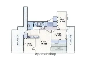 ライオンズマンション宮西壱番館【701号室】の間取り