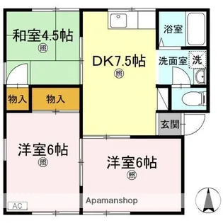 メルベーユ山西 B【101号室】の間取り