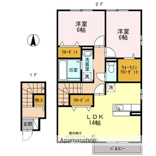 ウェスティ一色 A棟【2階】の間取り